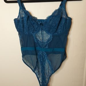 NWT LARGE BUST 32G teal bodysuit